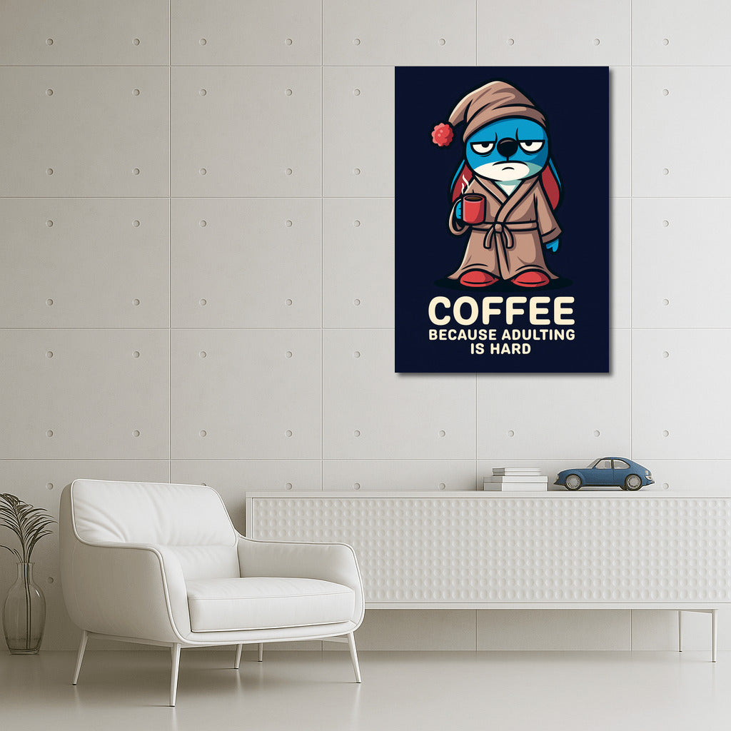 Morning Coffee and Humor: Funny Character in a Bathrobe