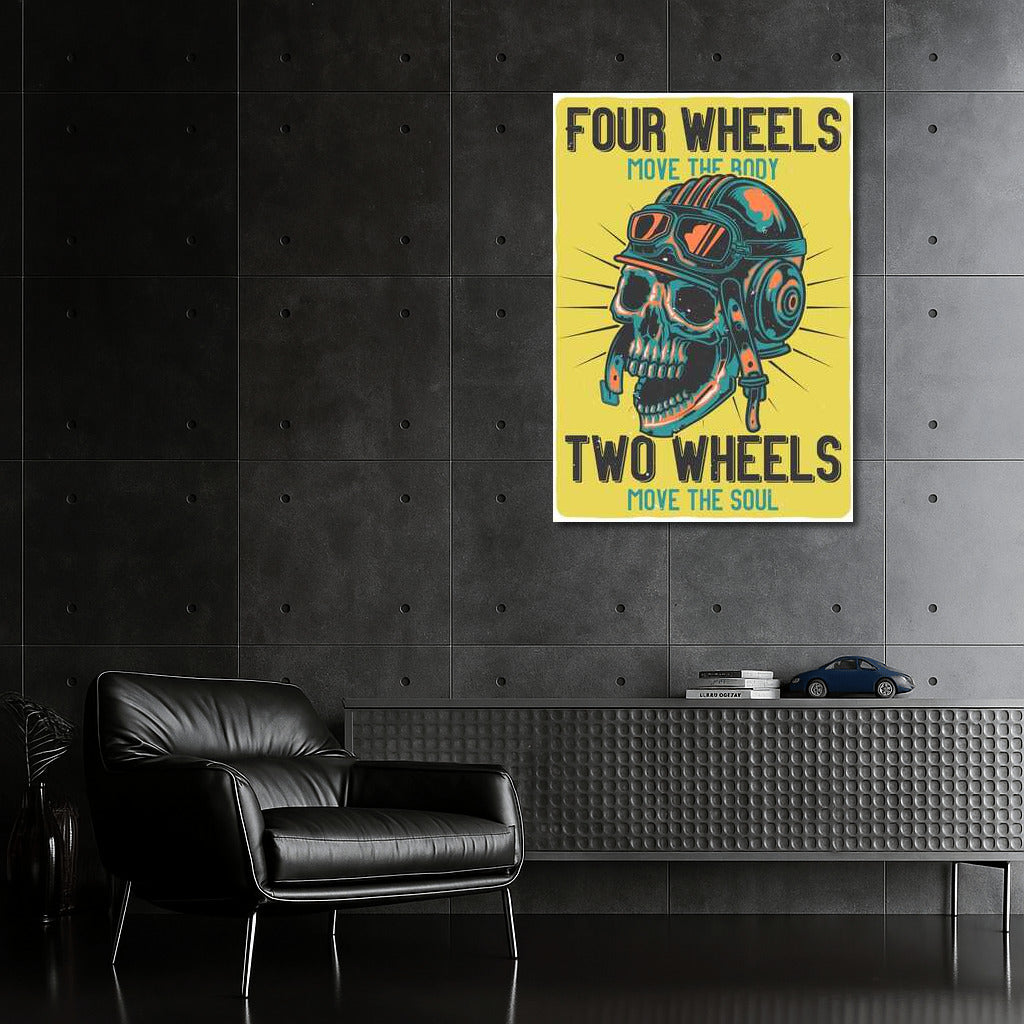 Skull in Helmet: Freedom of the Road for Man Cave