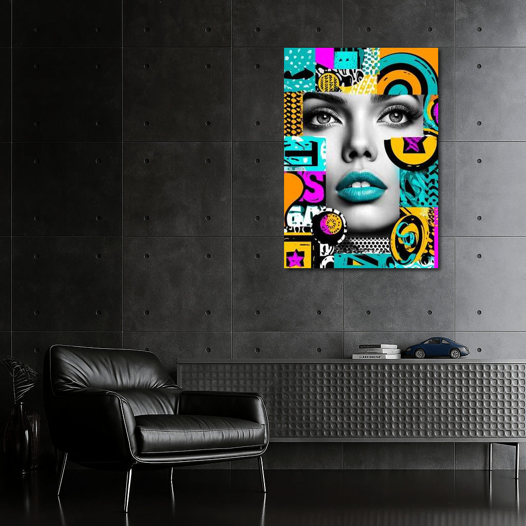 Monochrome Explosion of Color: Vivid Maximalist Masterpiece