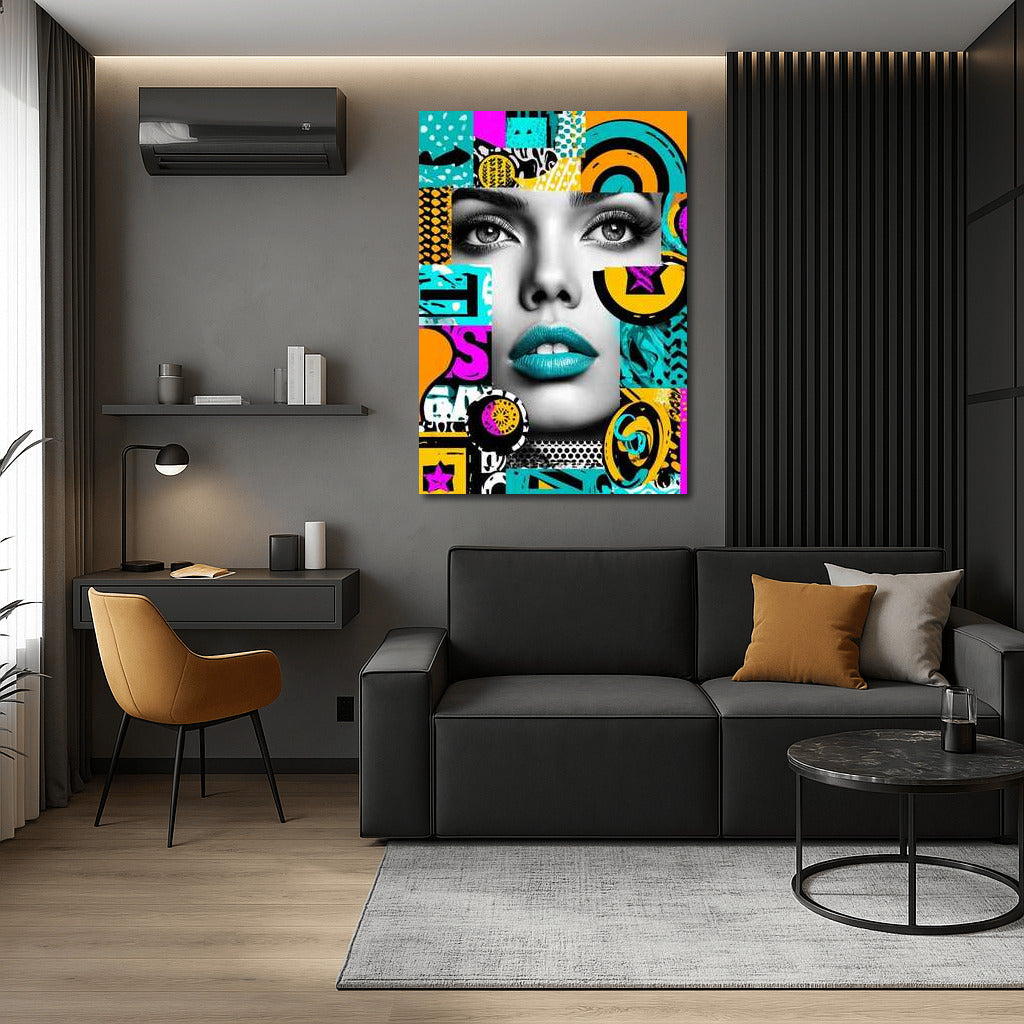 Monochrome Explosion of Color: Vivid Maximalist Masterpiece