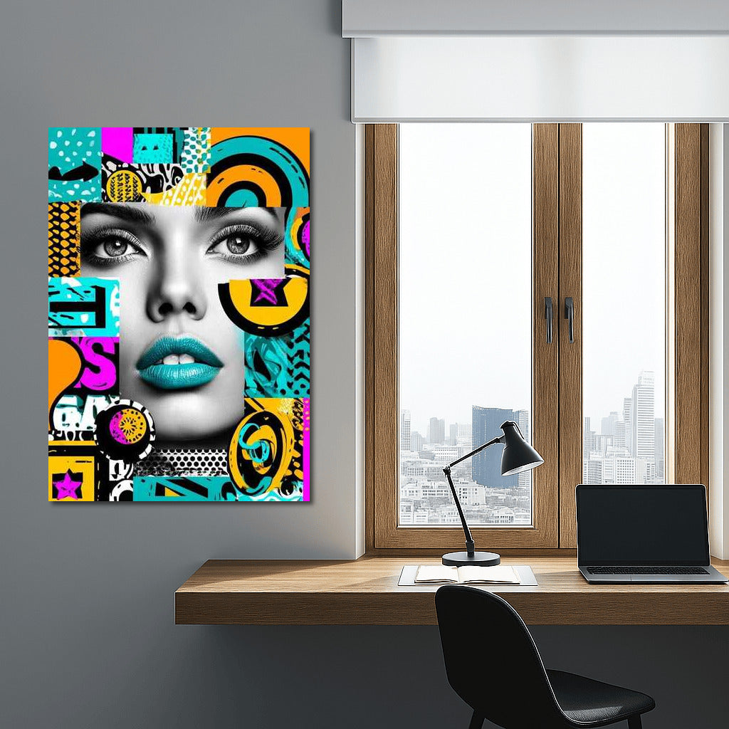 Monochrome Explosion of Color: Vivid Maximalist Masterpiece