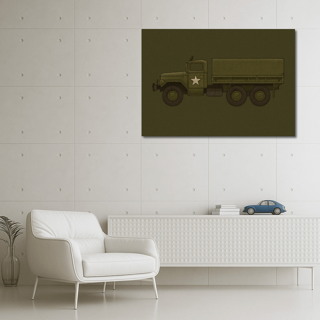 Retro Army Truck: Memory and Strength of Veterans