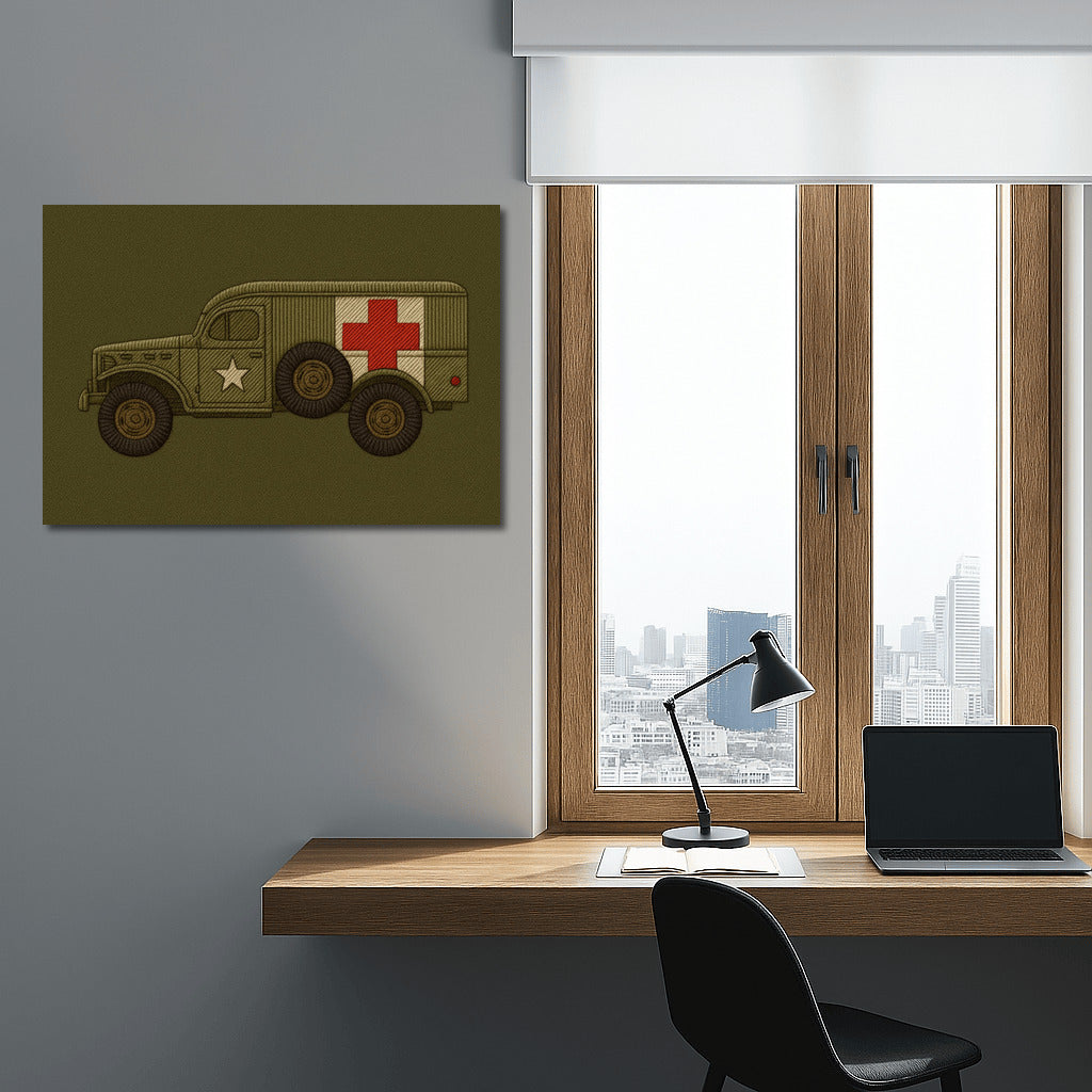 Retro Military Vehicle: Courage and Honor Military Veterans