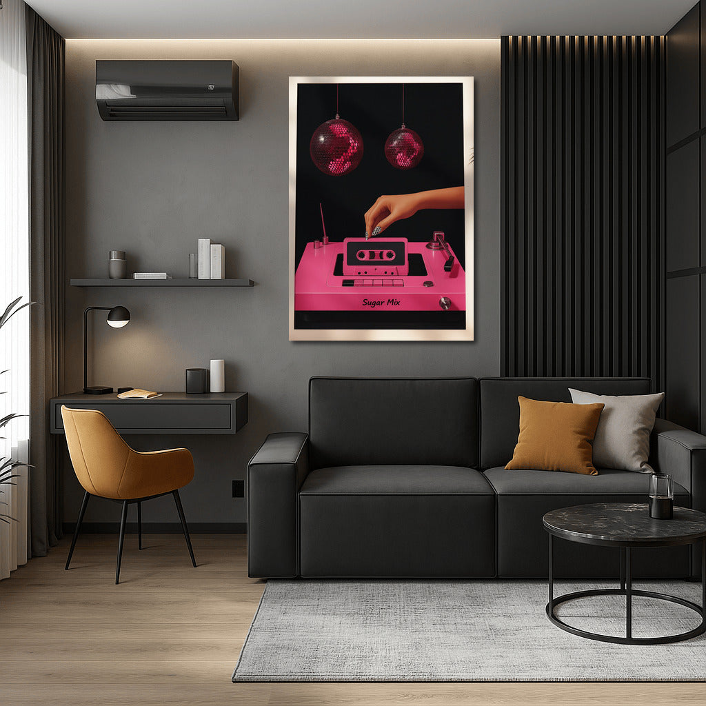 Retro record player and cassette: stylish accent in the interior