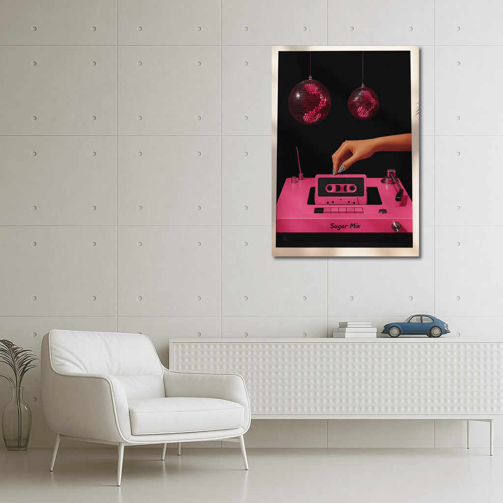 Retro record player and cassette: stylish accent in the interior