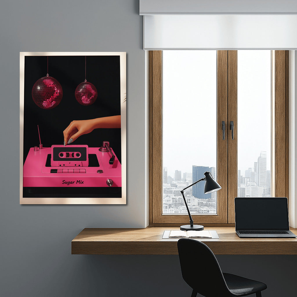 Retro record player and cassette: stylish accent in the interior