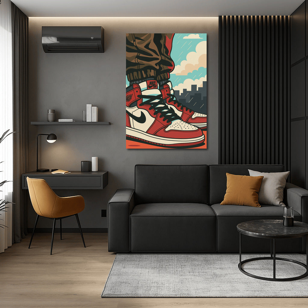 Urban Energy: Nike Air Sneakers in Pop Art Style