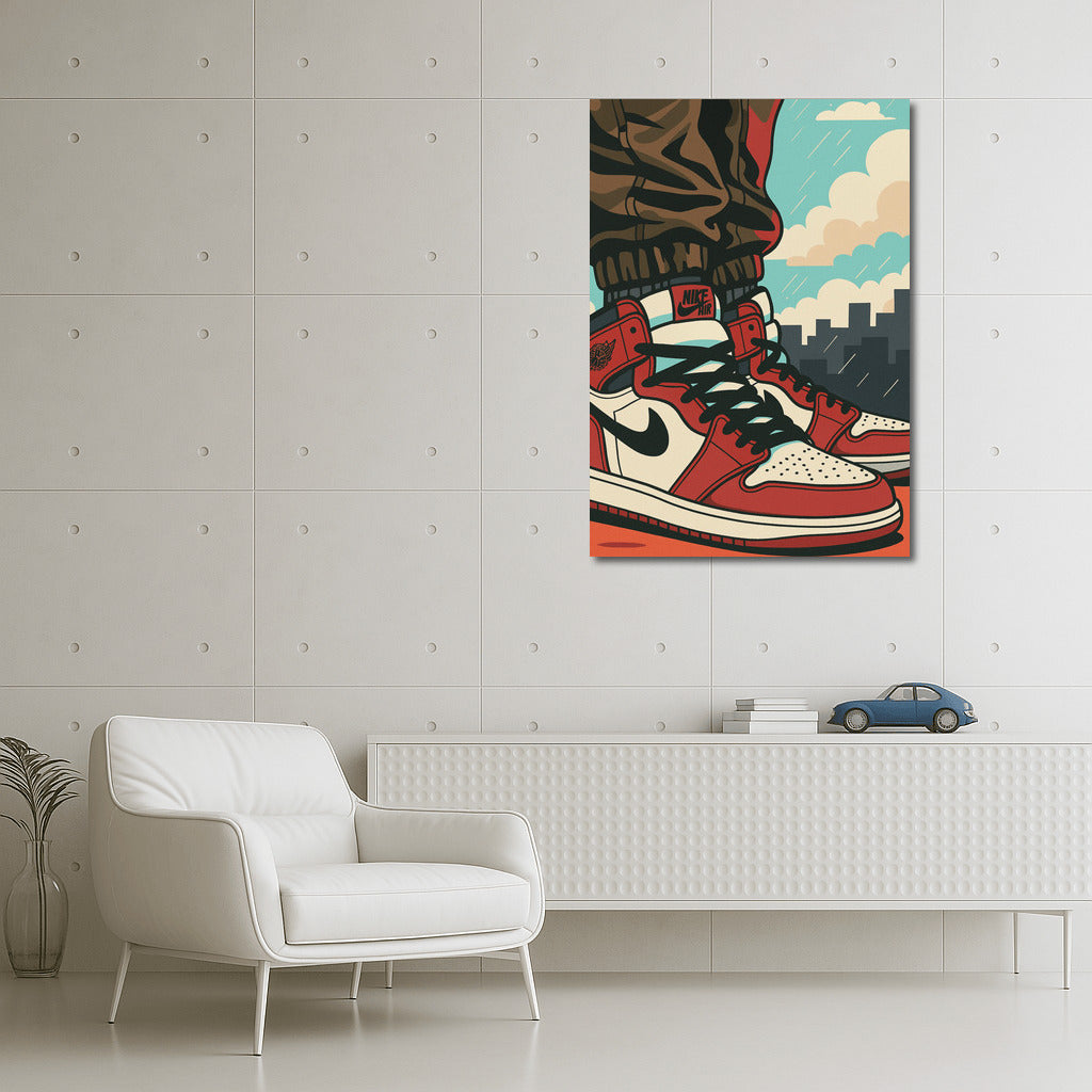 Urban Energy: Nike Air Sneakers in Pop Art Style