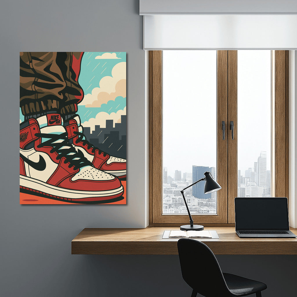 Urban Energy: Nike Air Sneakers in Pop Art Style