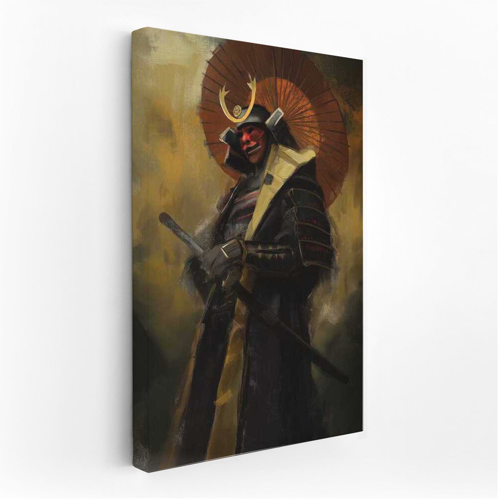 Mysterious Samurai in a Colorful Mask