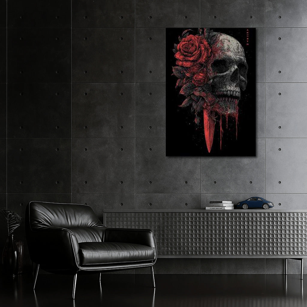 Skull Dance with Flowers and Dagger