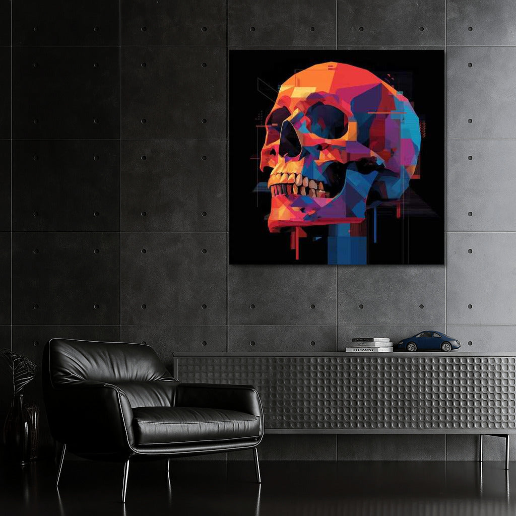 Skull Geometry: Vivid Collage of Modernity