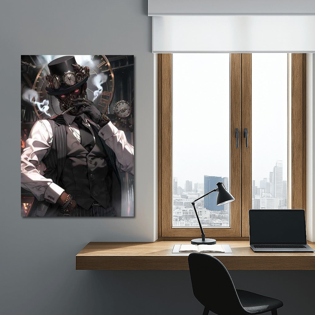 Steampunk Mystery Hero: Gears and Clocks in Factory Aesthetics