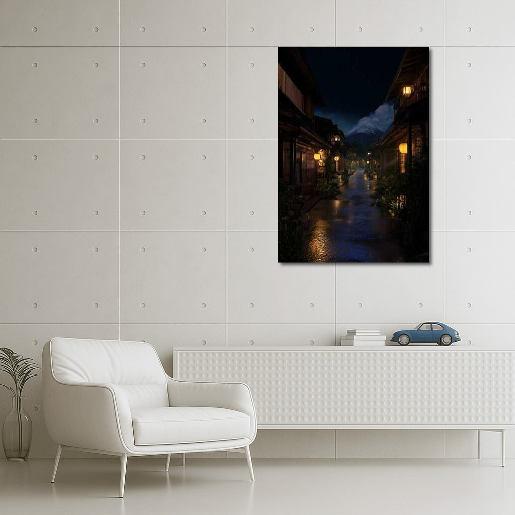 Architectural Symphony of the Streets: Evening Rain and Light of the Lanterns