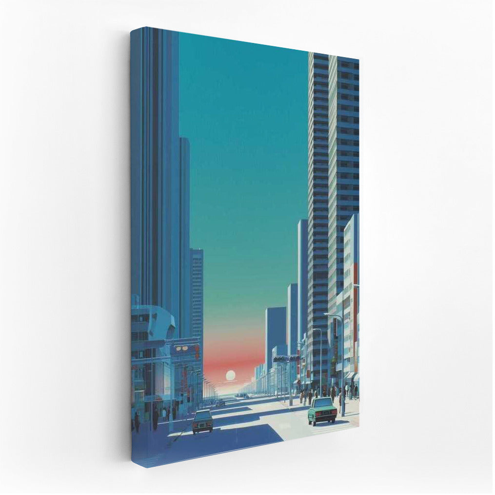 Sunset Glow Between Skyscrapers: Modern Urban Magic