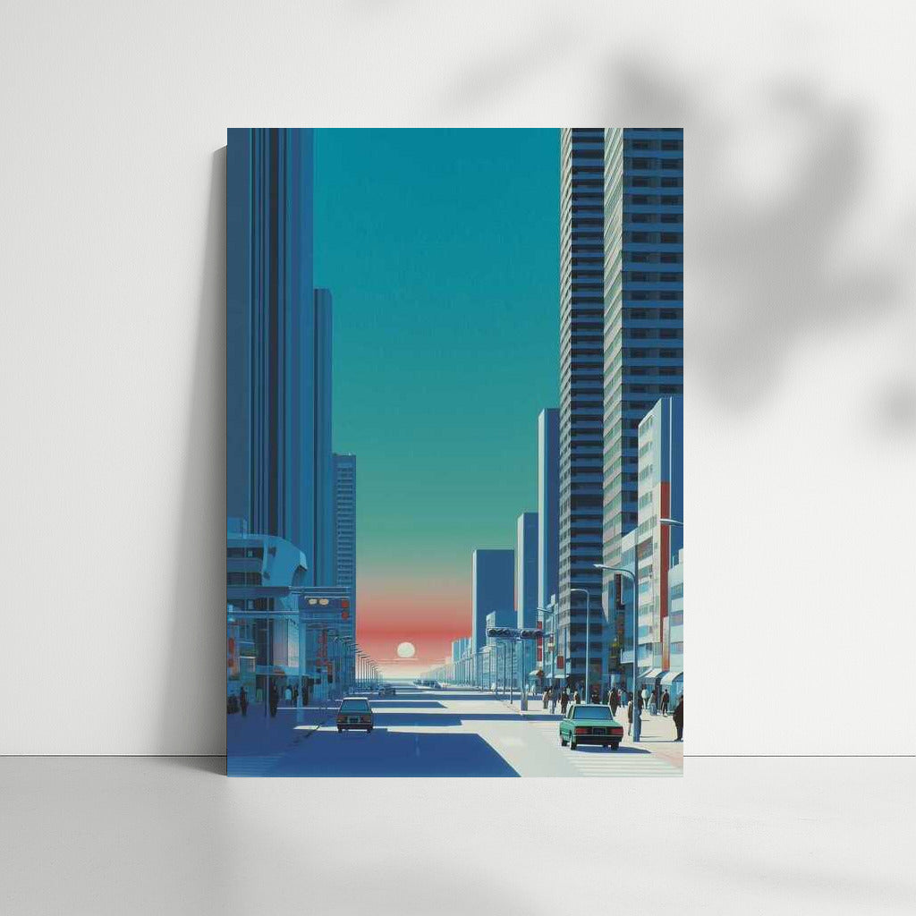 Sunset Glow Between Skyscrapers: Modern Urban Magic