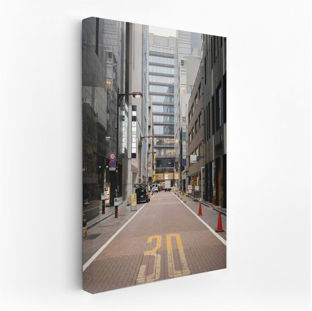 Narrow City Canyon: Architectural Street