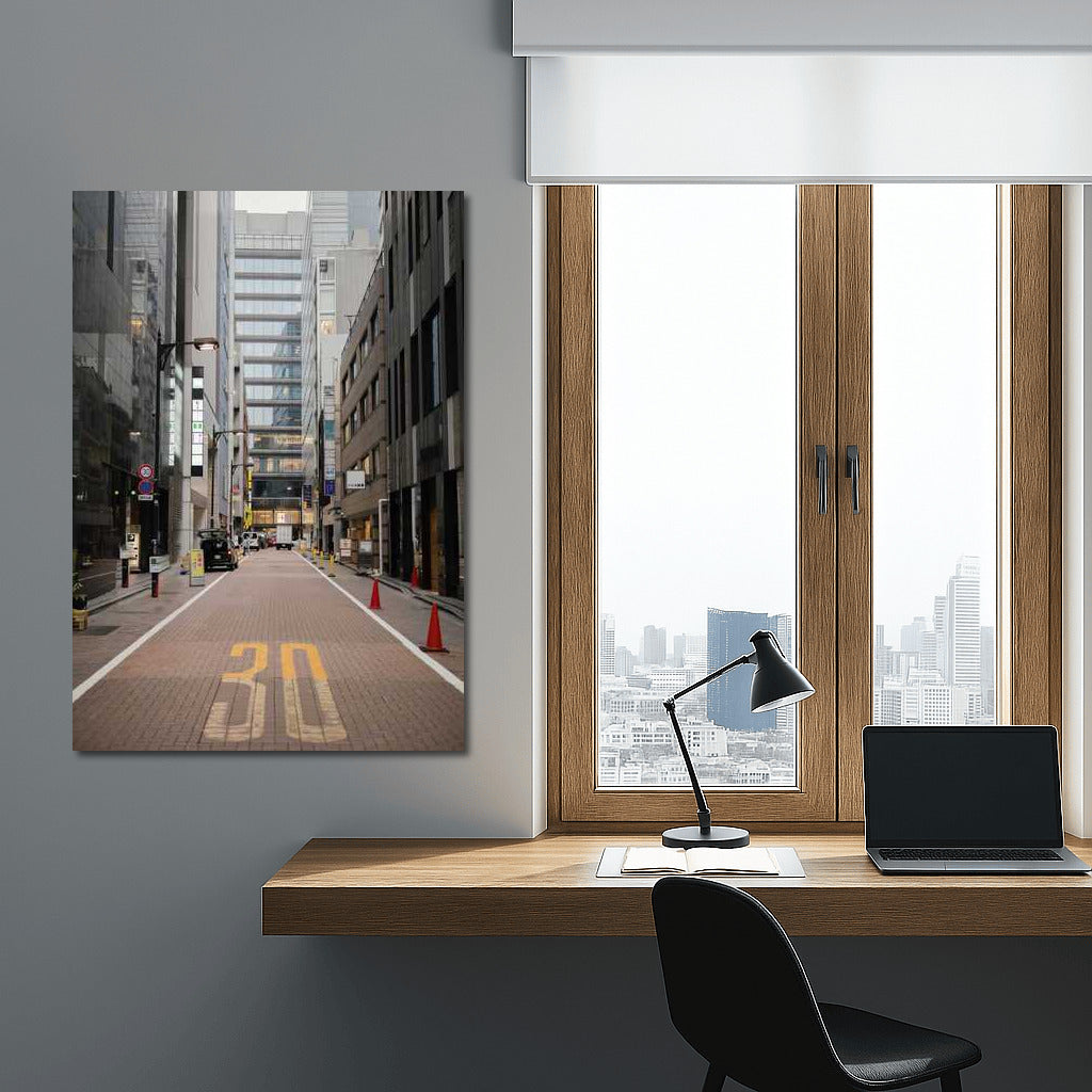 Narrow City Canyon: Architectural Street