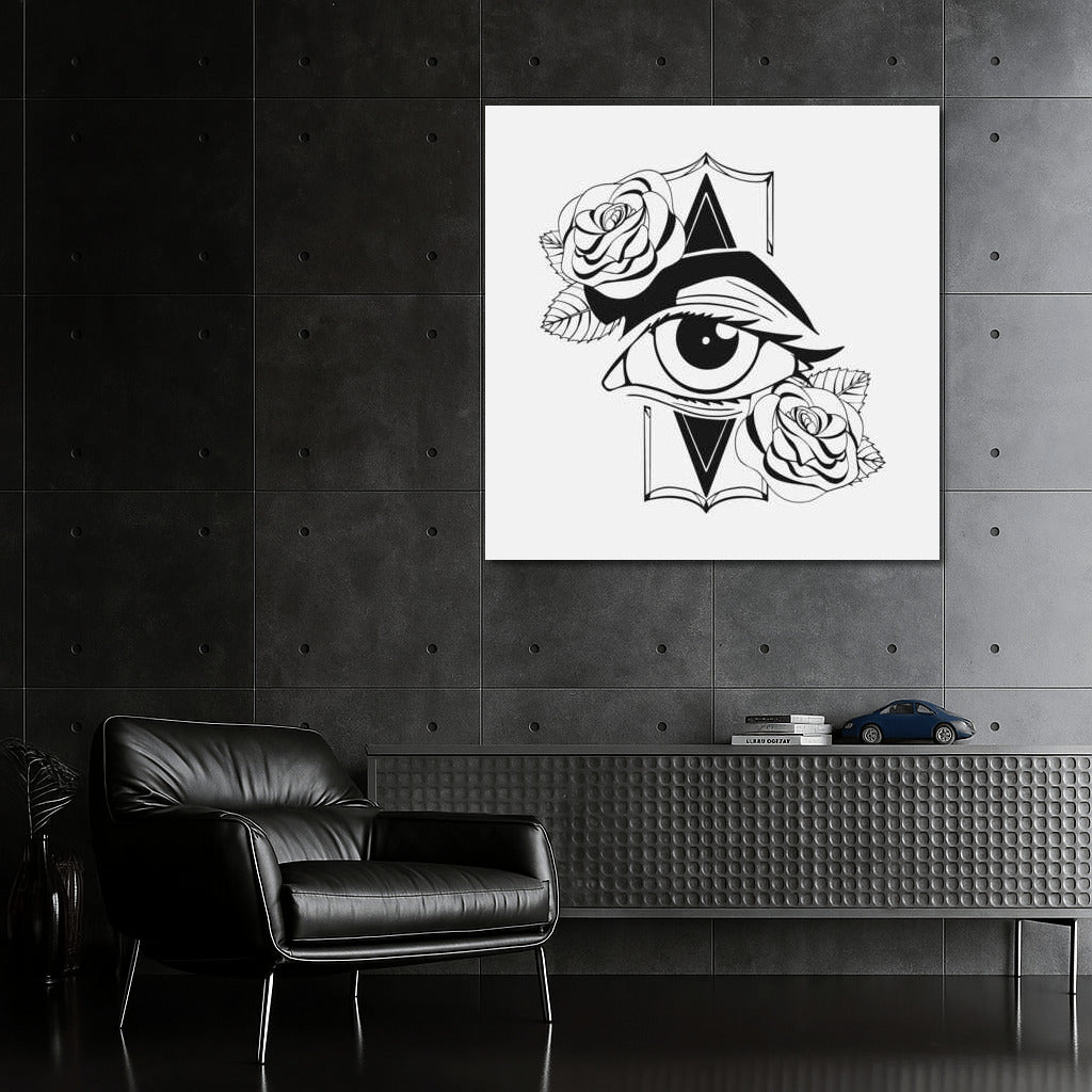 All Seeing Eye and Roses Tattoo: Mystical Charm