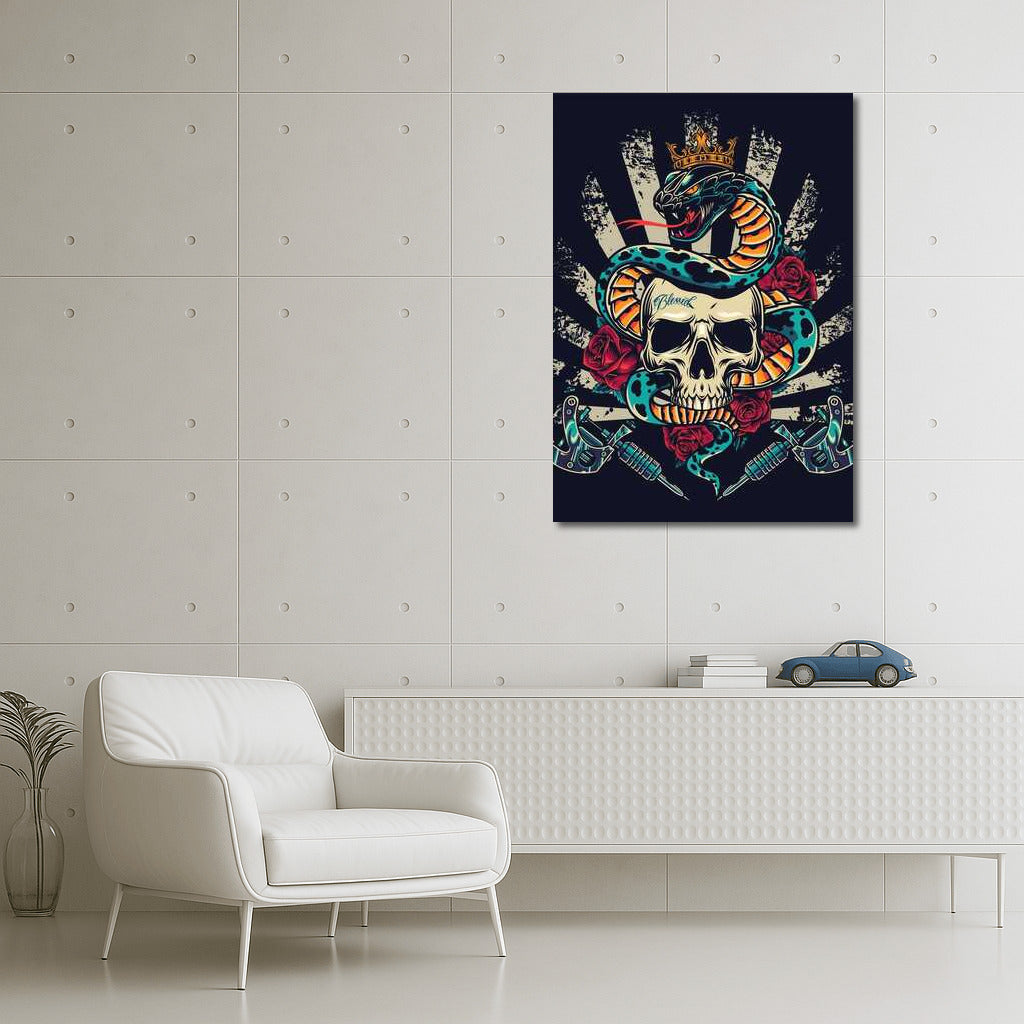 Tattoo Drama: Snake, Skull and Roses