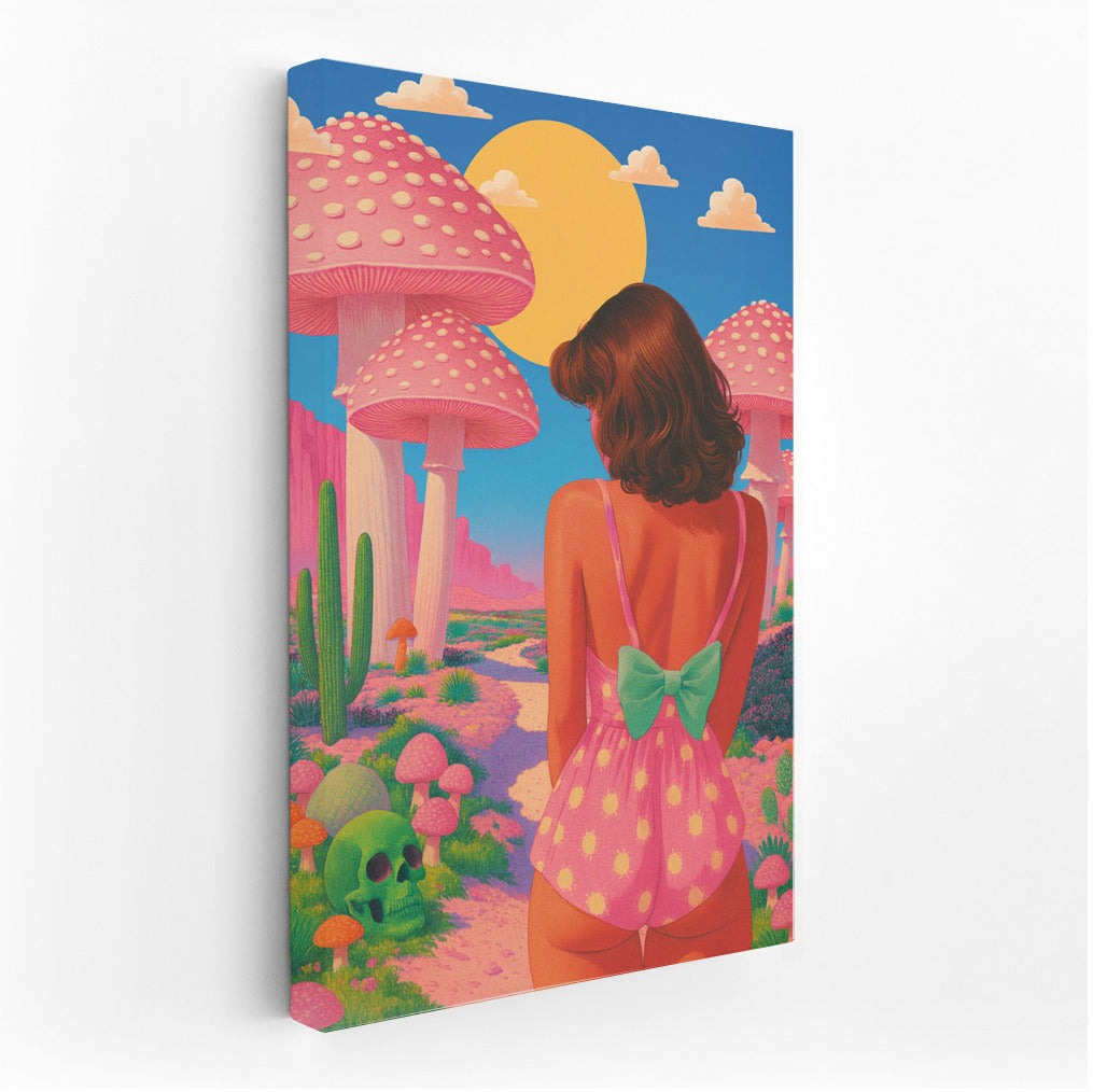 Moon Walk Among Giant Mushrooms: Trippy Dreamscape