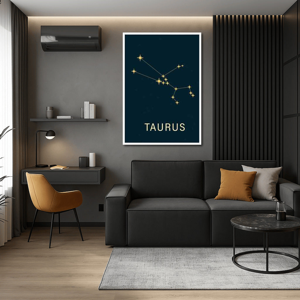 Cosmic Harmony of Taurus Constellation: Stars on Dark Background