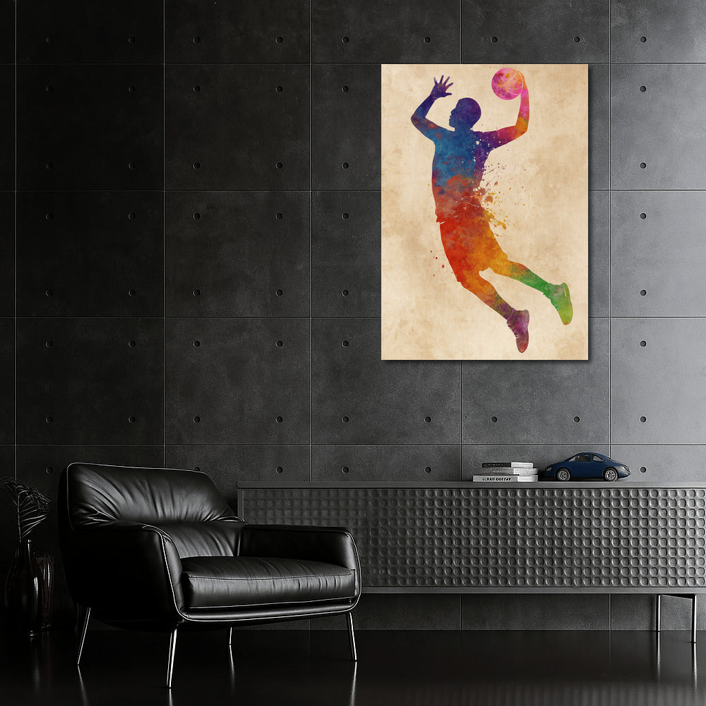 Basketball Explosion of Energy: The World of Sports in Bright Colors