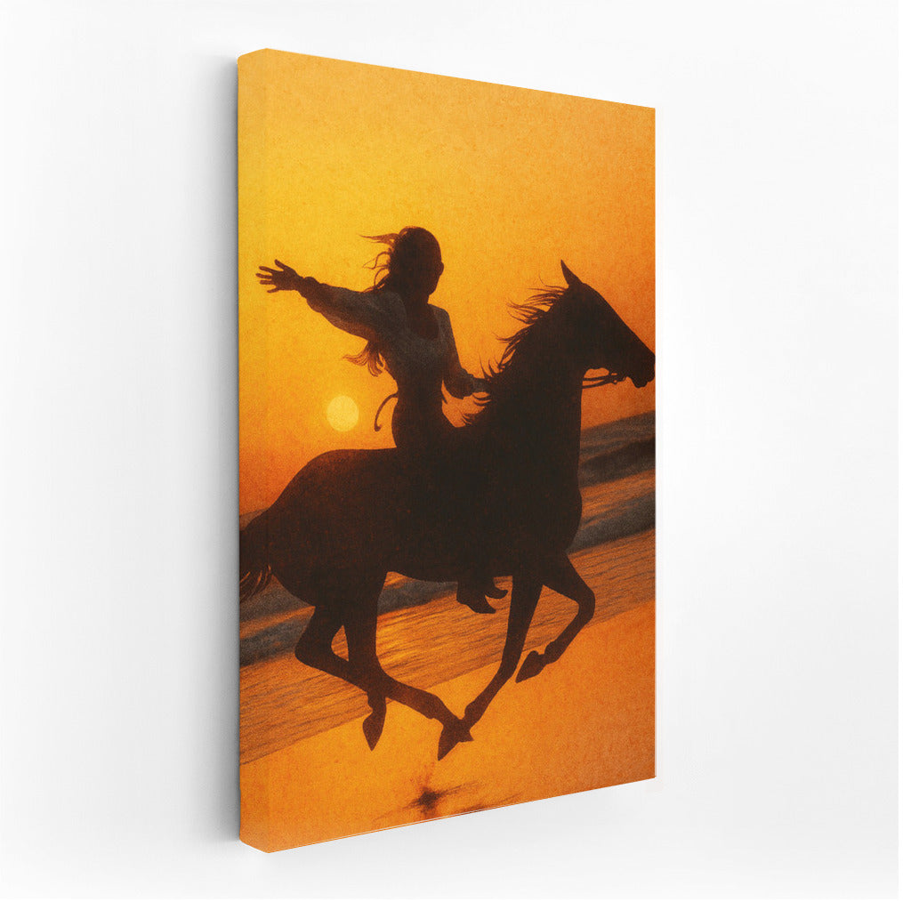 Sunset Freedom: Rider and Horse in the Sport Element