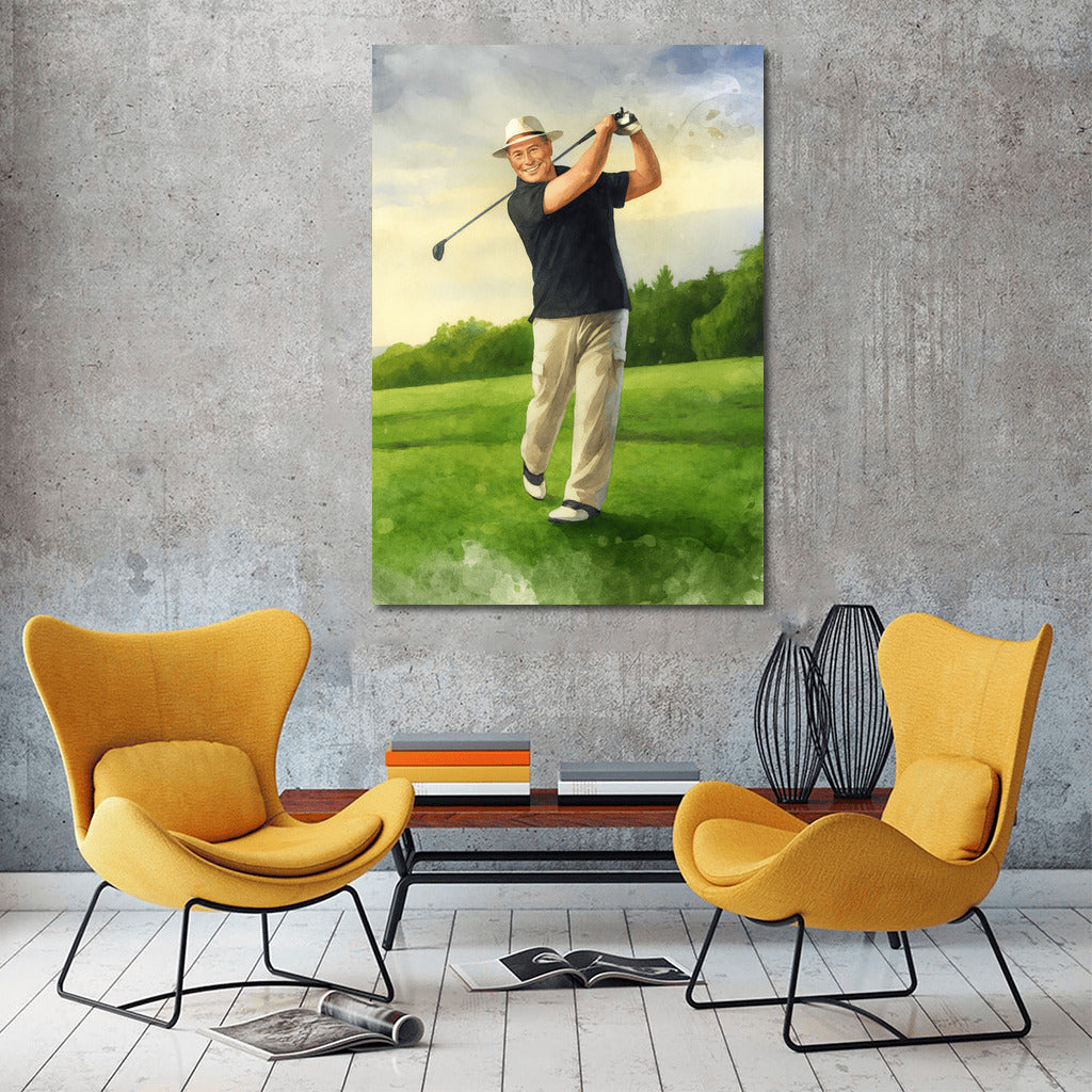 Triumph on the Green: Watercolor Golf