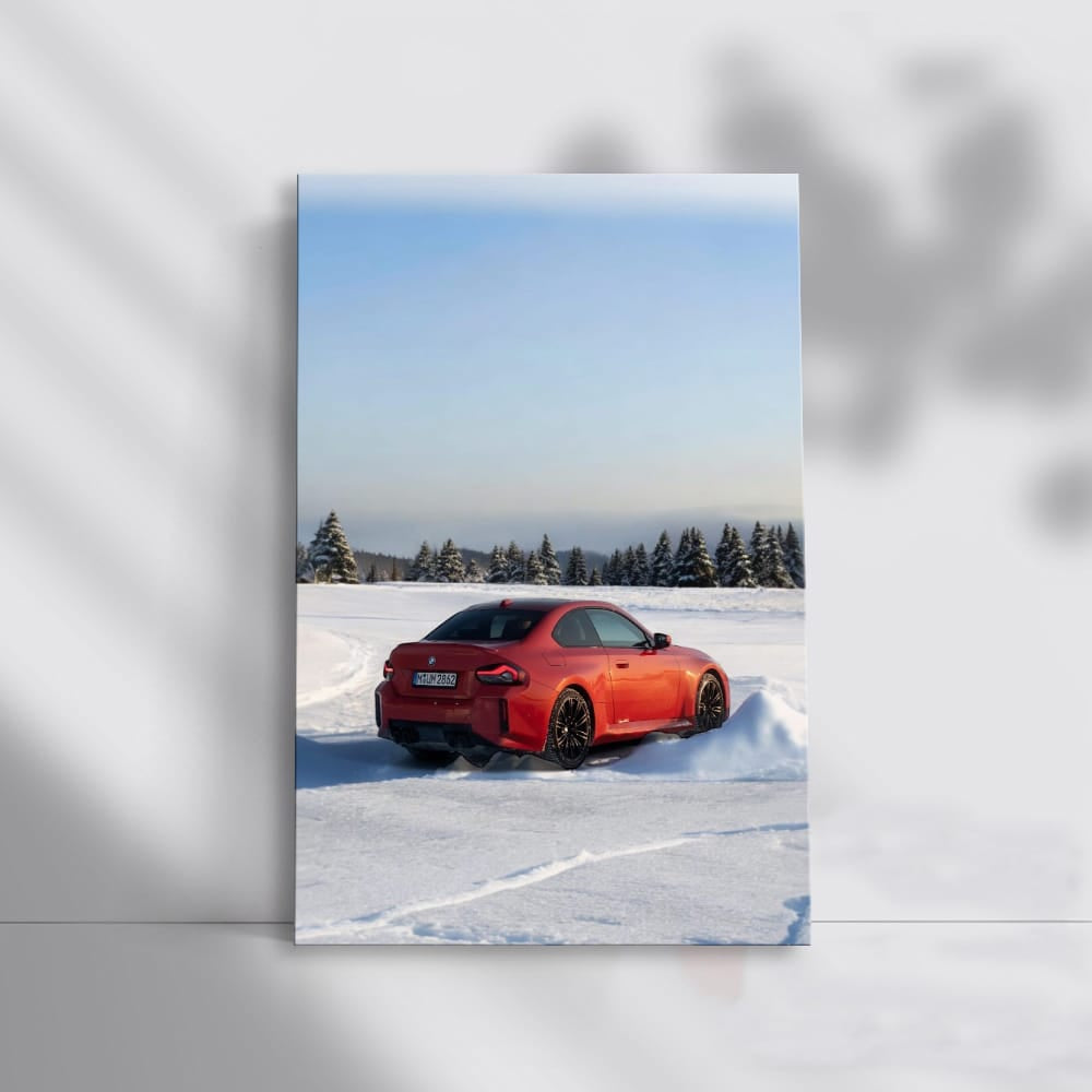 BMW M2 in Fiery Red on Snow - Ultimate Driving Machine
