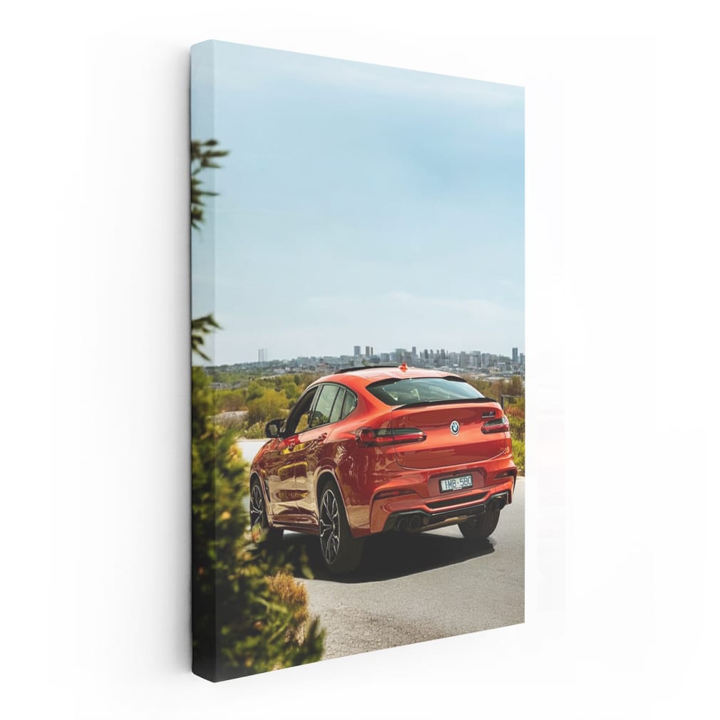 BMW X4 M Competition Rear View in Fiery Red-Orange - Dynamic Power