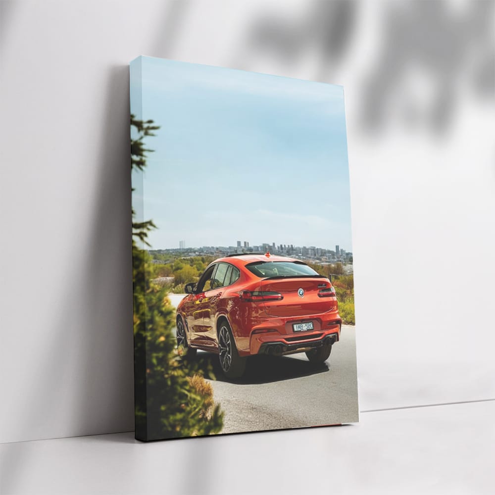 BMW X4 M Competition Rear View in Fiery Red-Orange - Dynamic Power