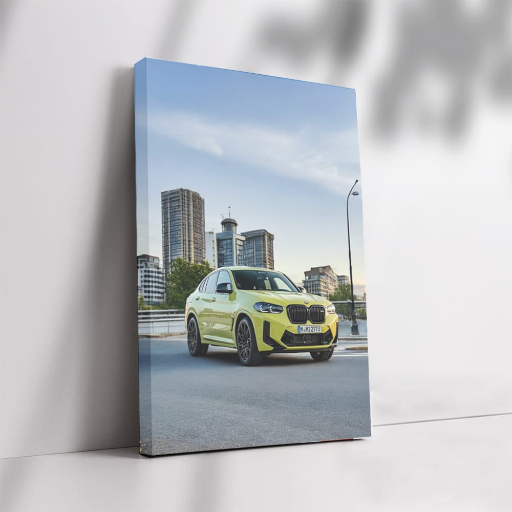 Yellow BMW X4 M 3 - Bold Performance on Road