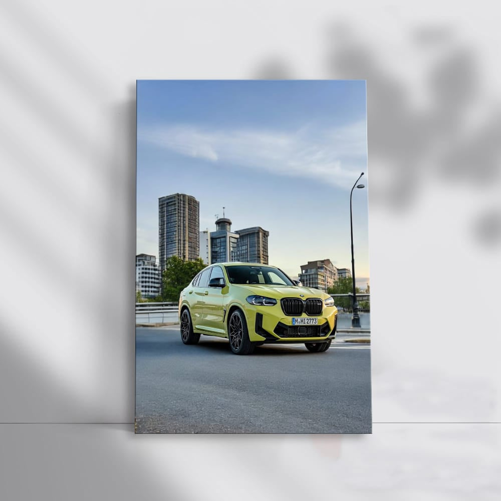 Yellow BMW X4 M 3 - Bold Performance on Road