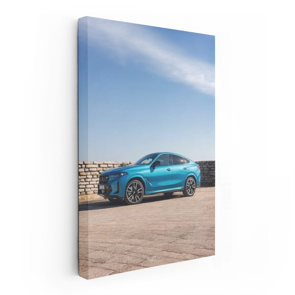 Light Blue BMW X6M in Parking - Power Meets Elegance