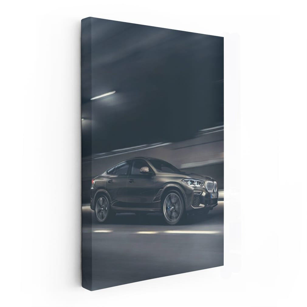 BMW X6 M in Motion - Sleek Dark Grey Powerhouse