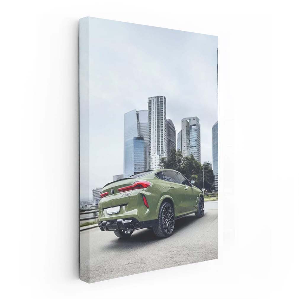 BMW X6 M in Green on Street - Bold and Dynamic Design