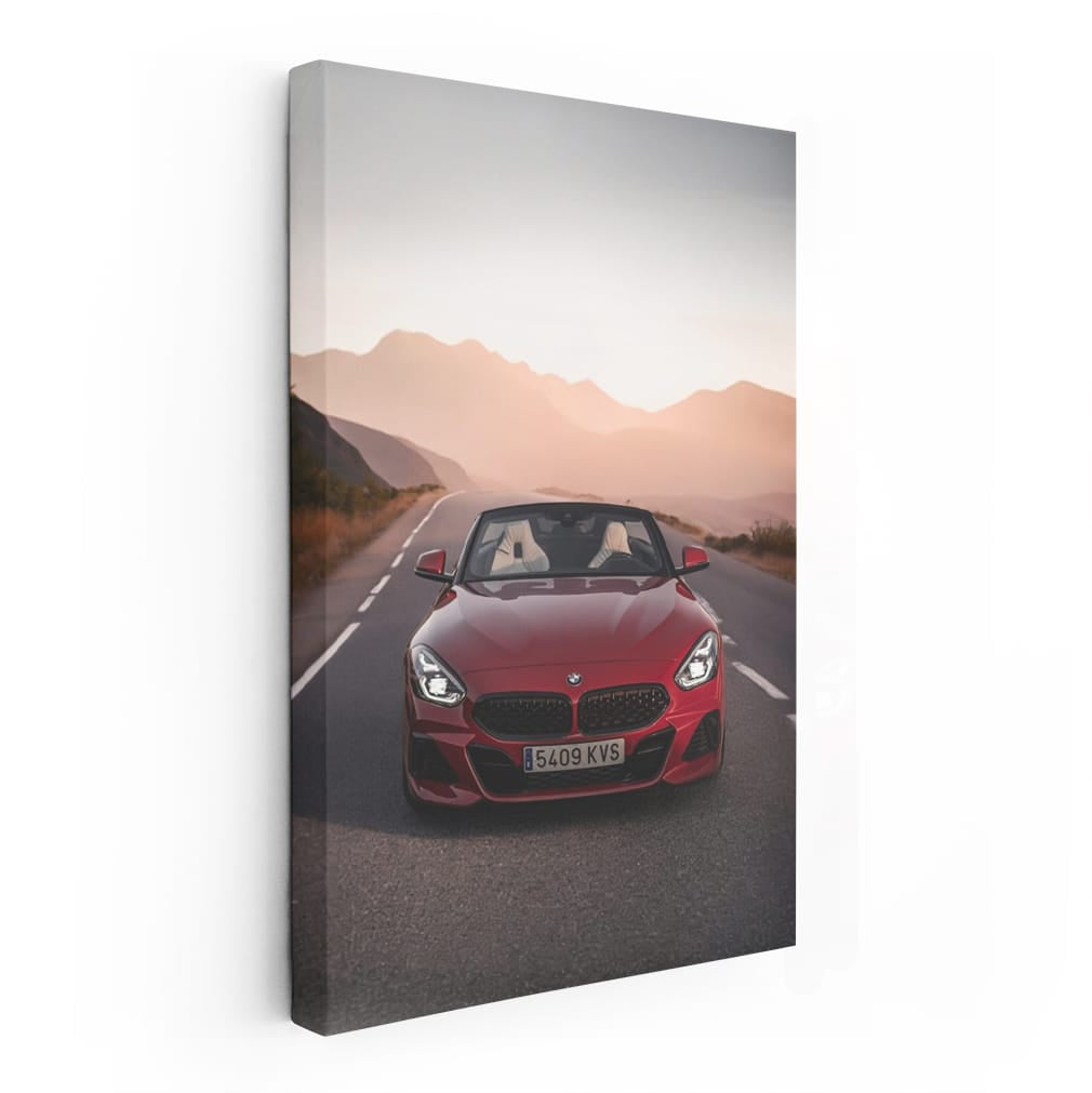 BMW Z4 in Red on Sunset Road - Stylish Elegance on Wheels