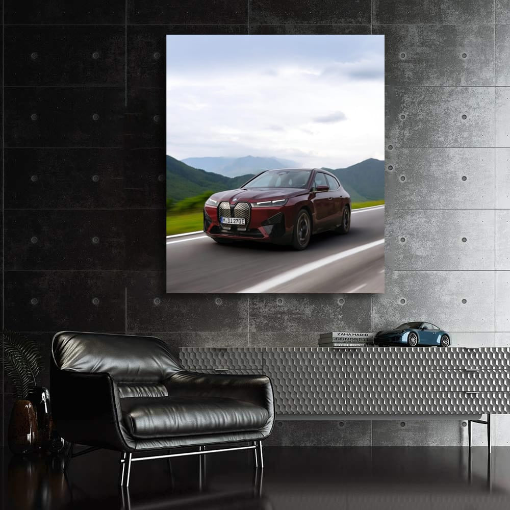 Dynamic Red BMW iX - Futuristic Elegance in Motion