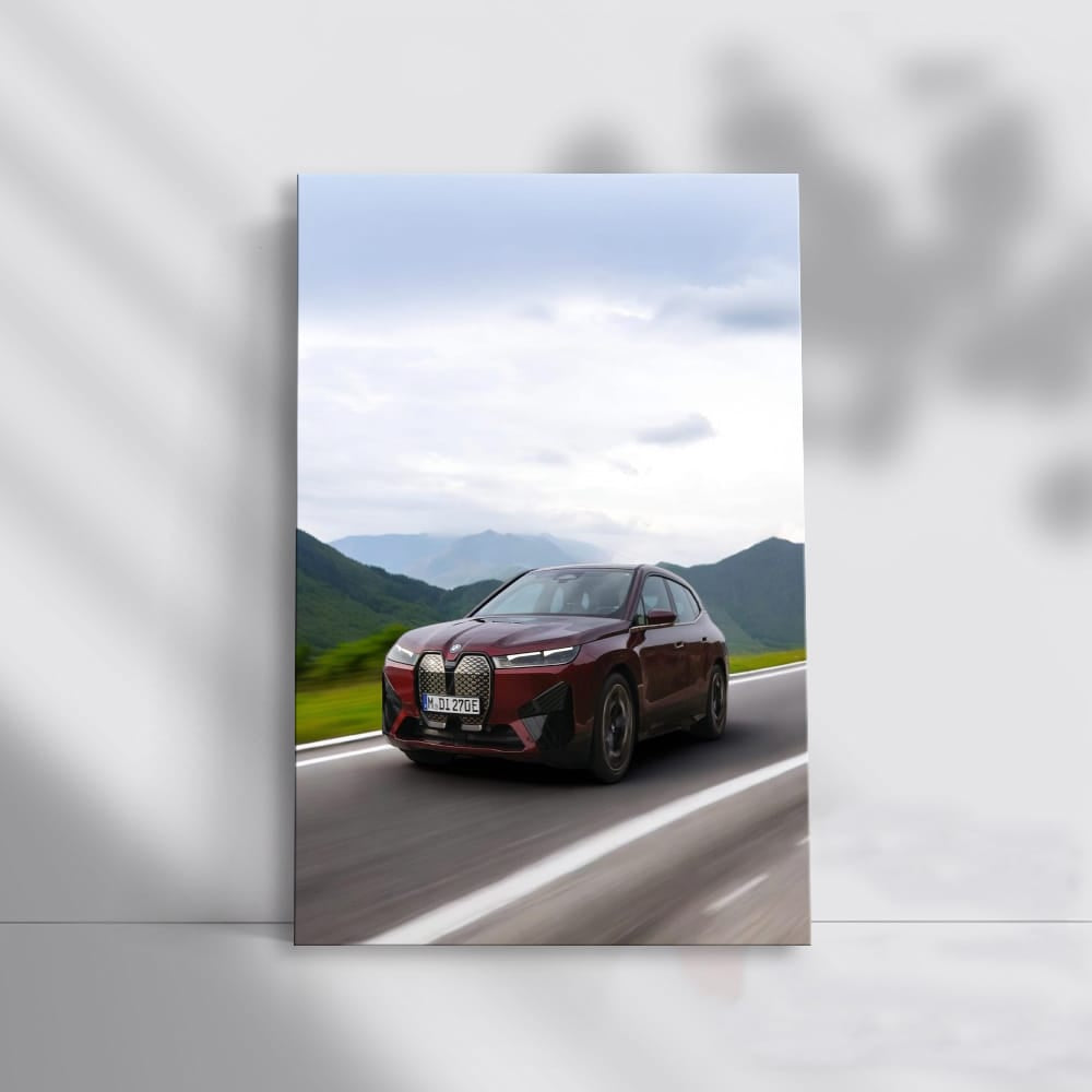 Dynamic Red BMW iX - Futuristic Elegance in Motion