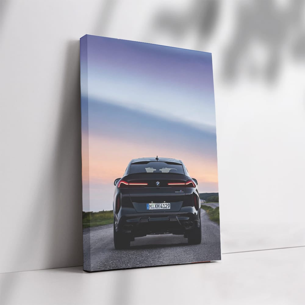 Sunset View of Black BMW X6M Rear - Power Meets Luxury