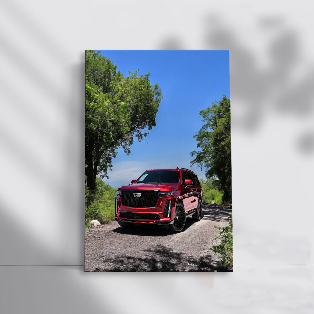 Bold Red Cadillac Escalade V-Series: Power Meets Nature