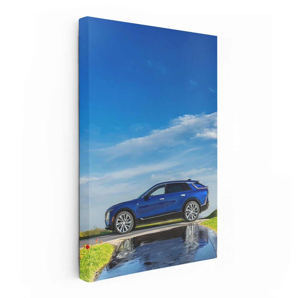 Classic Blue Cadillac Elegance in Park - Timeless Beauty