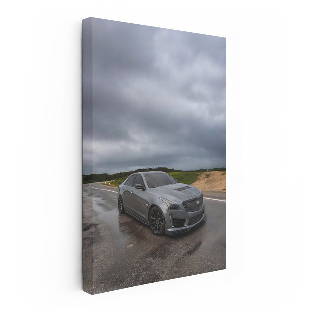 Cadillac in Cloudy Grey Weather - Icon of Elegance