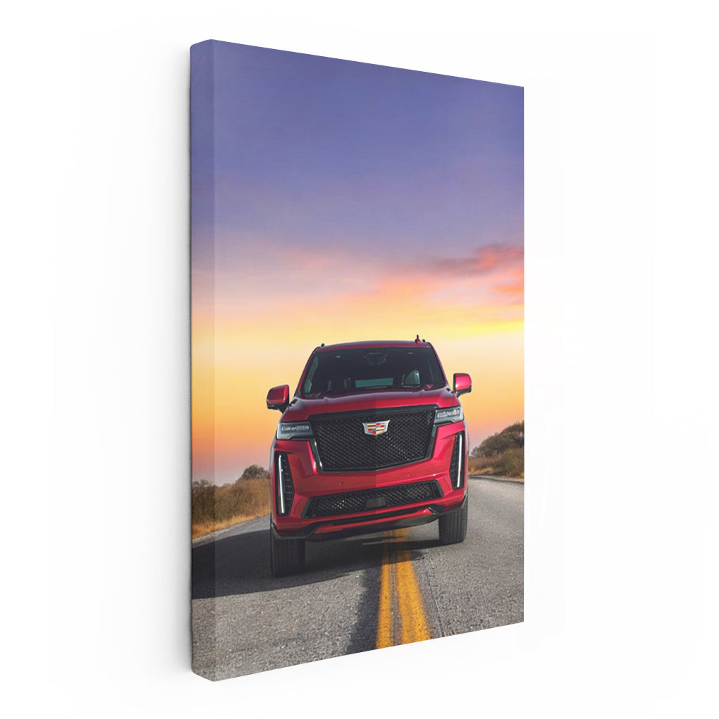 Sunset Glow on Cadillac Red - Timeless Elegance