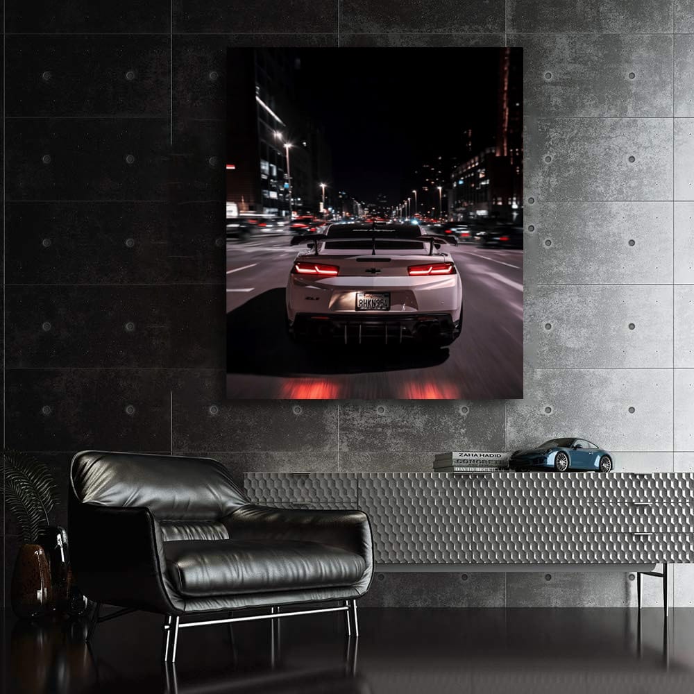 Nighttime Chevrolet Camaro in Urban Jungle - Bold and Dynamic