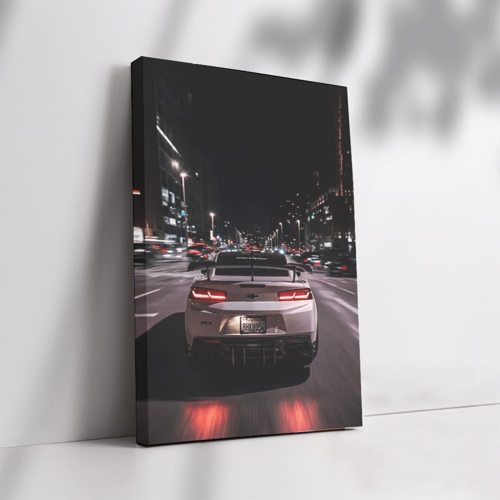 Nighttime Chevrolet Camaro in Urban Jungle - Bold and Dynamic
