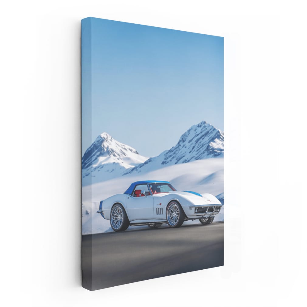 Chevrolet Corvette in Snowy Mountains - Power and Elegance