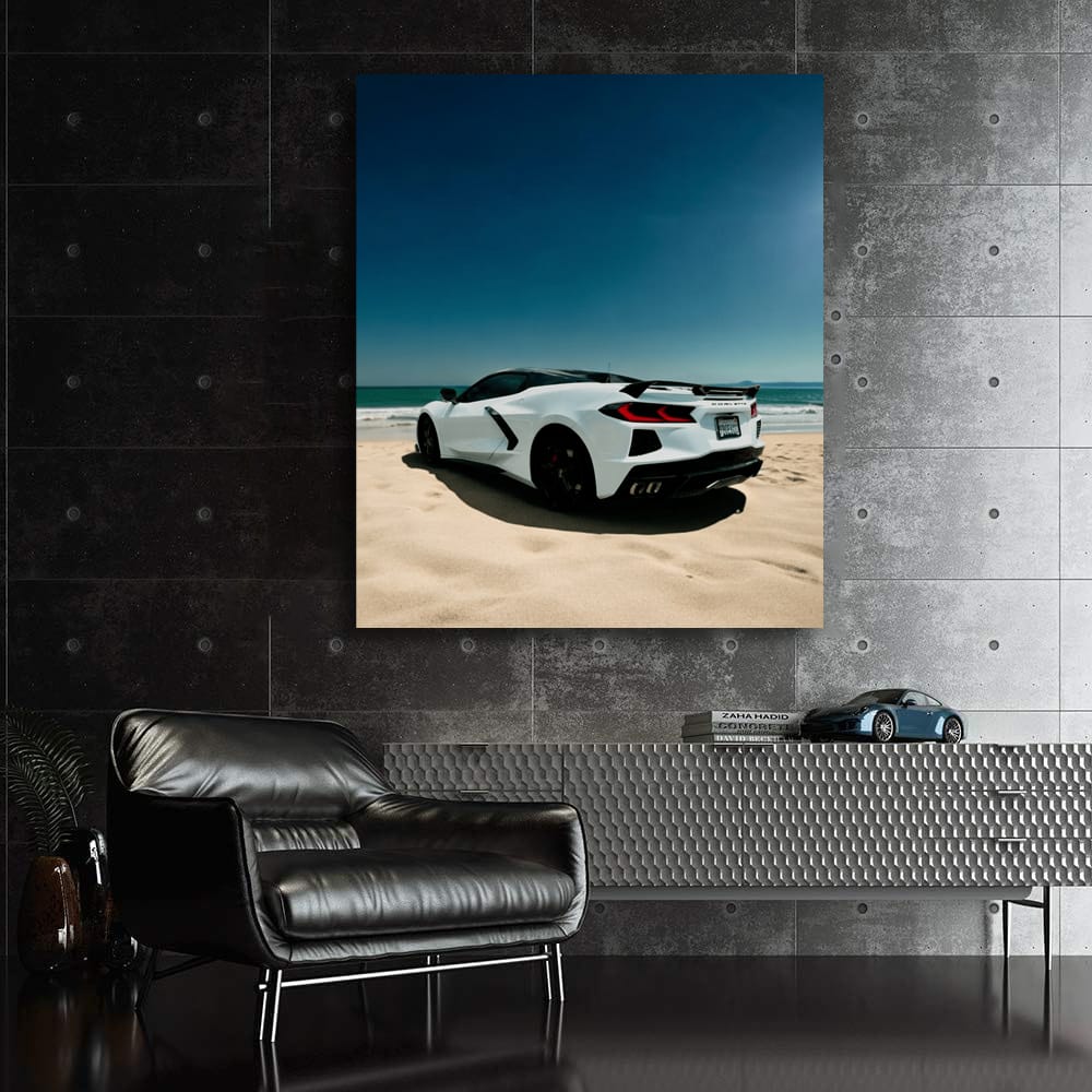 Corvette C8 at Beach - Sleek and Stylish Performance