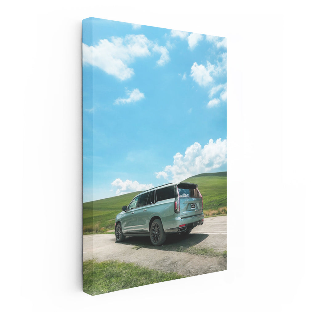 Emerald Cadillac Escalade in Nature: Luxurious and Sporty Adventure